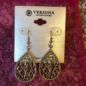 Verso a Silver Finish Earrings